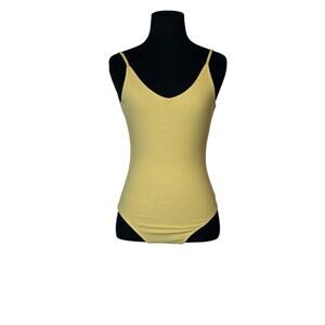 American Eagle yellow ribbed tank fitted bodysuit size XS